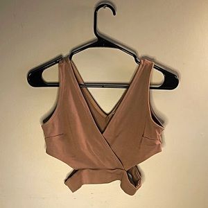 Taupe Cutout Crop Top